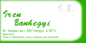 iren banhegyi business card